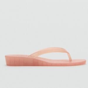 MANGO MNG NEW Open Back Sandals with Flip Flop Straps  Nude  Size 36 = US Size 6